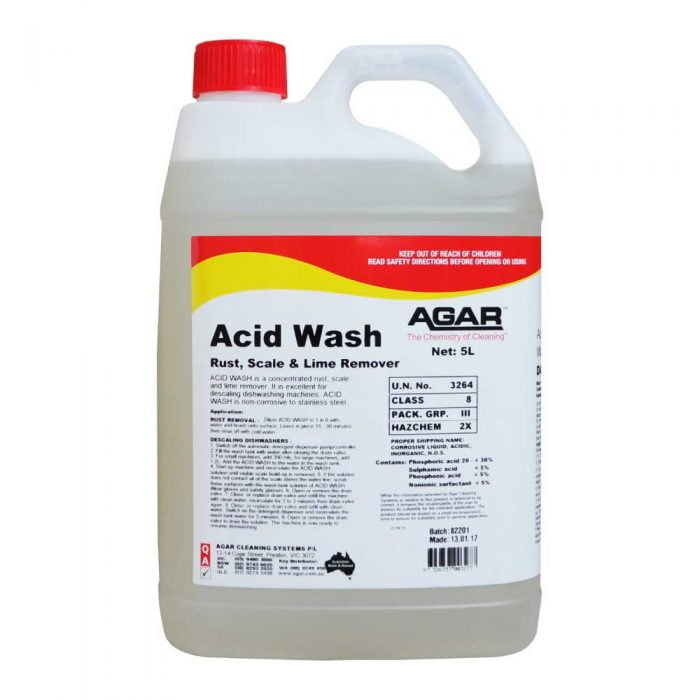 Agar Acid Wash Rust Scale & Lime Remover 5L