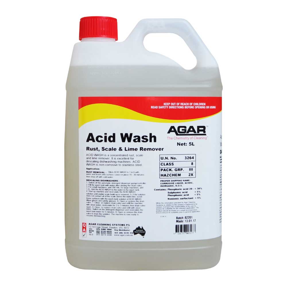 Agar Acid Wash Rust Scale & Lime Remover 5L