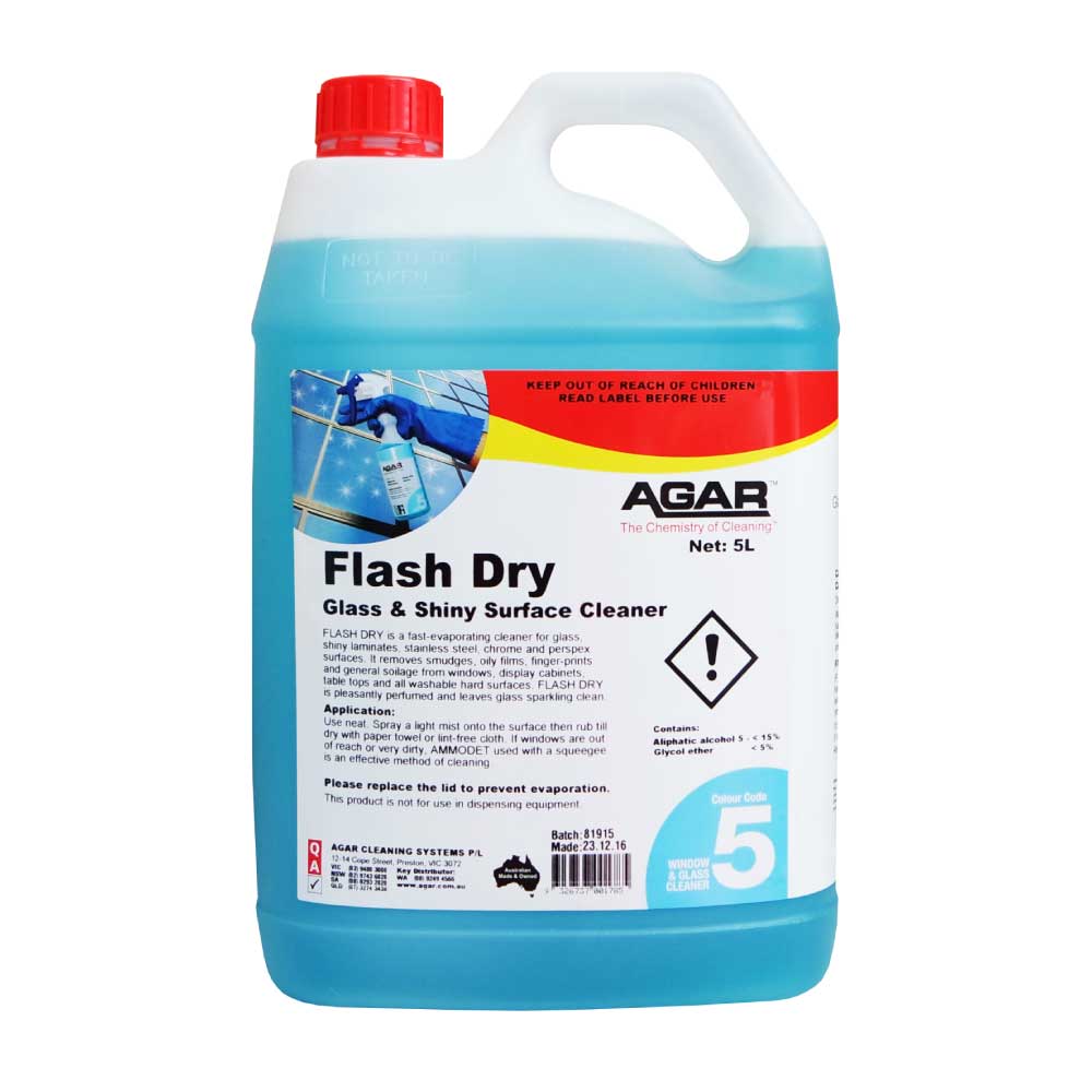 Agar Flash Dry Glass & Surface Cleaner 5L