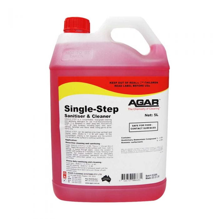 Agar Single Step Sanitiser & Cleaner 5L