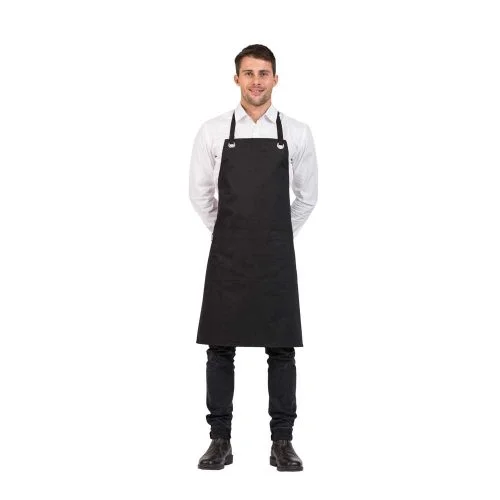 Monaco Bib Apron Black with Pockets