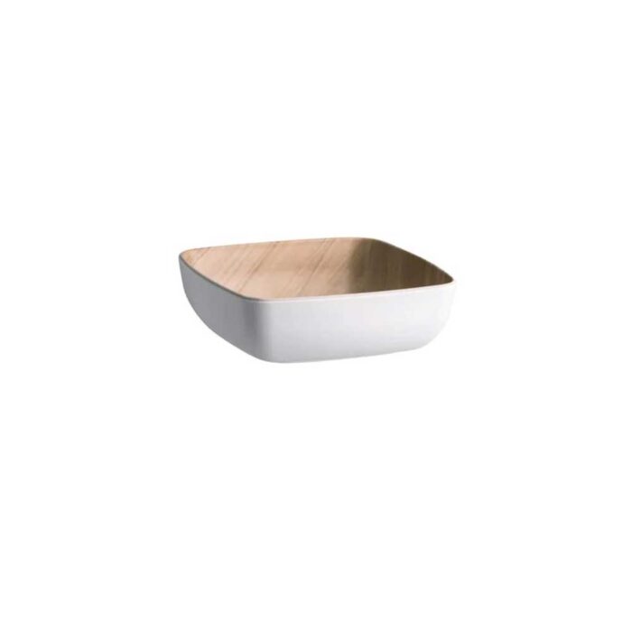 Echo Square Bowls White/Birch Zicco 165mmX165mmX55mm | 250mmX250mmX75mm