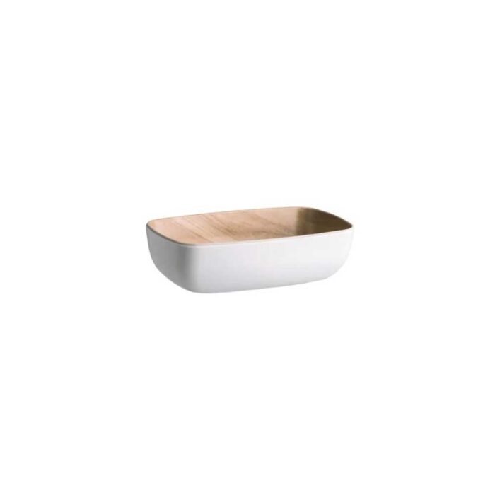 Echo Rectangular Bowls - White / Birch Zicco 176mm X 108mm X 55mm & 530mm X 162mm X 75mm