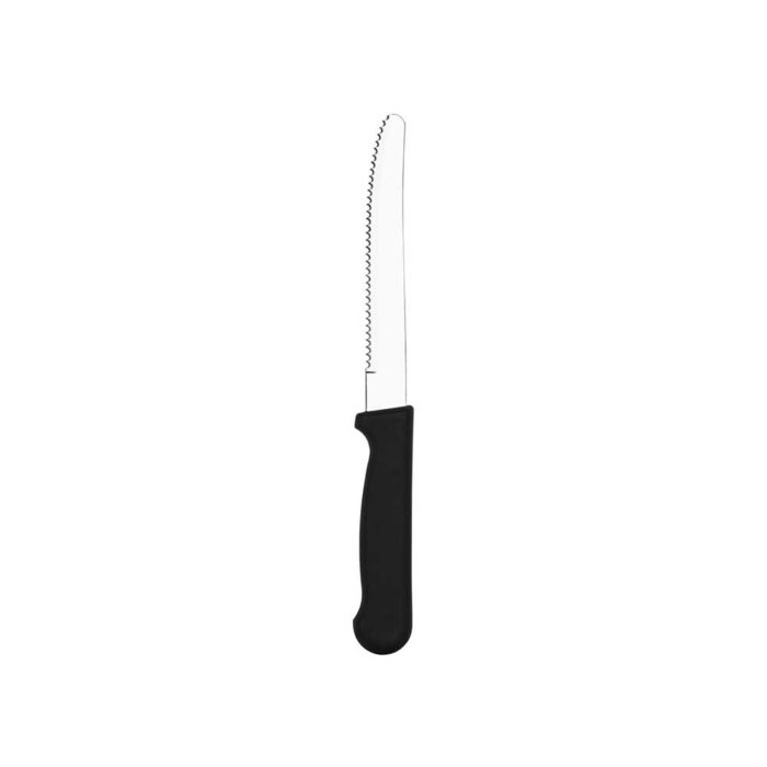 Steak Knife Black Plastic Handle Round Tip 253mm