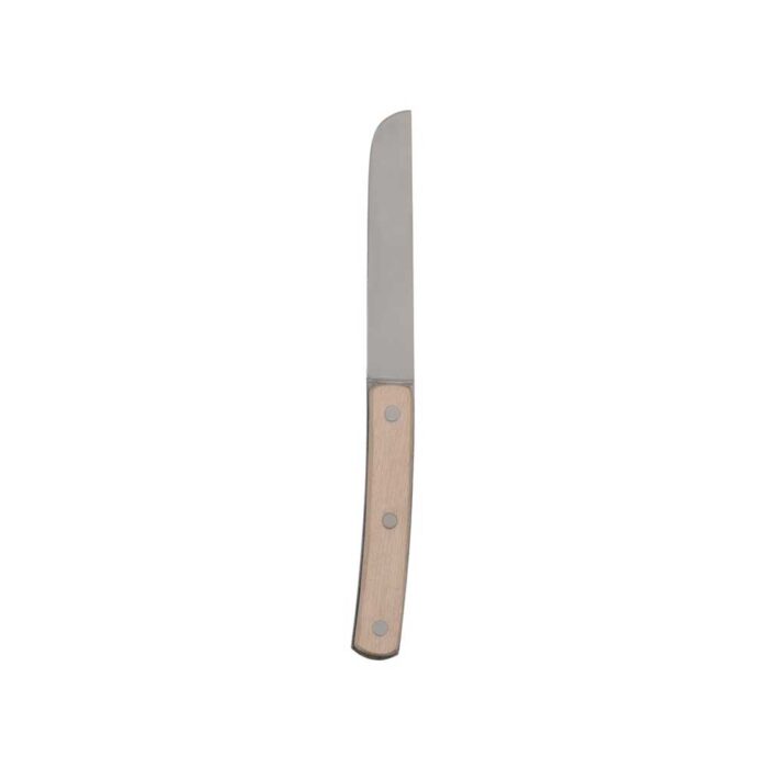 Steak Knife Stonewash Wood Handle Curved Tip 235mm
