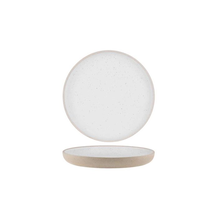 Plate – Round Coupe Deep 255mm | Soho White Pebble