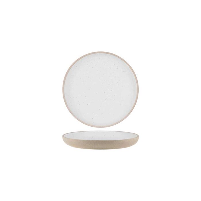 Plate – Round Coupe Deep 235mm | Soho White Pebble