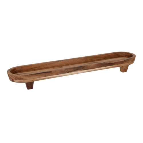 Natural Acacia Oval Server with Legs