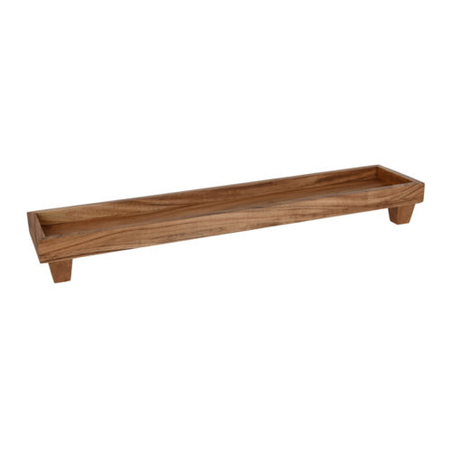 Natural Acacia Rectangular Server with Legs