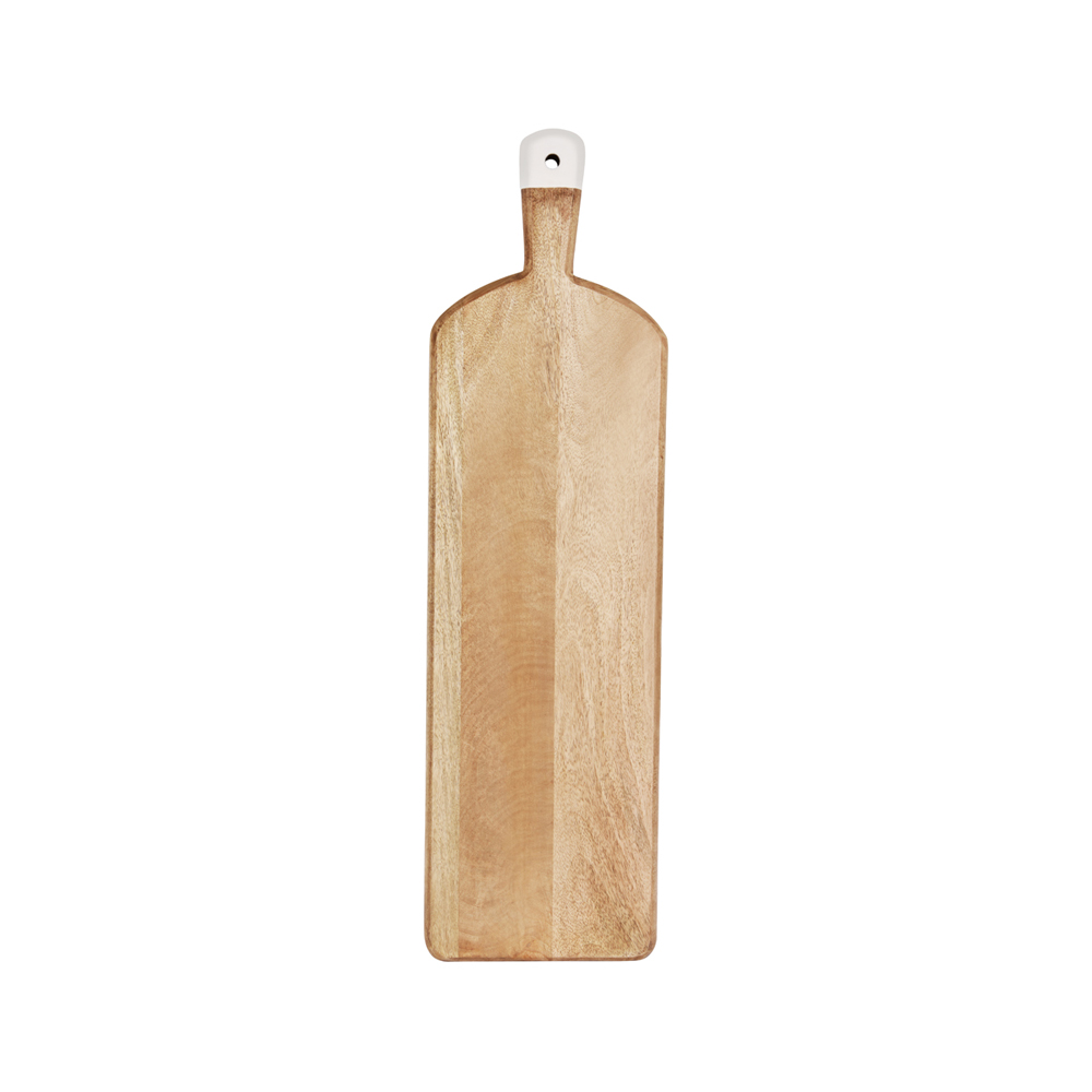 Mangowood Rectangular Serving Board with white Handle