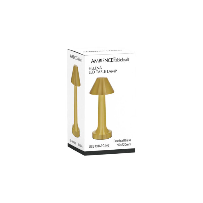 Helena Cordless LED Table Lamp - Oxide Black, Brushed Brass, Brushed Copper | Tablekraft Ambience Lighting - Image 3