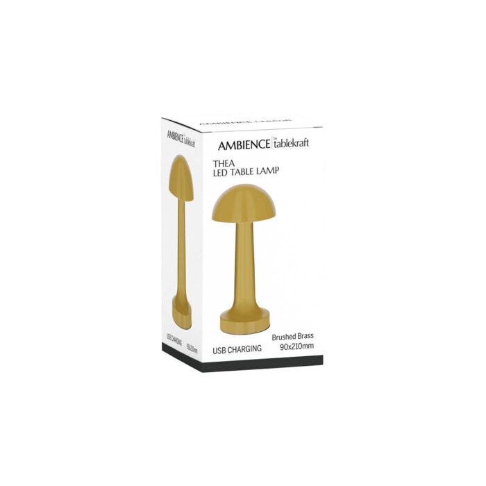 Thea Cordless LED Table Lamp - Oxide Black, Brushed Brass, Brushed Copper | Tablekraft Ambience Lighting - Image 2