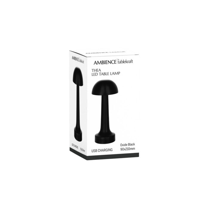 Thea Cordless LED Table Lamp - Oxide Black, Brushed Brass, Brushed Copper | Tablekraft Ambience Lighting - Image 3