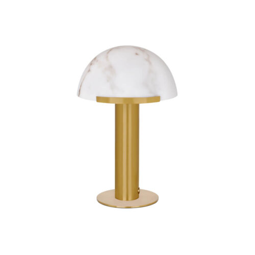 Phoebe Cordless LED Table Lamp Brass with Alabaster Shade
