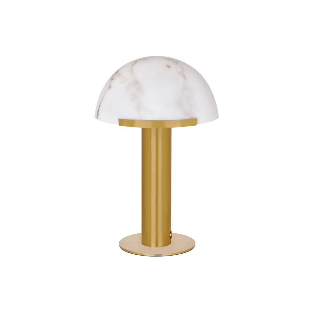 Phoebe Cordless LED Table Lamp Brass with Alabaster Shade
