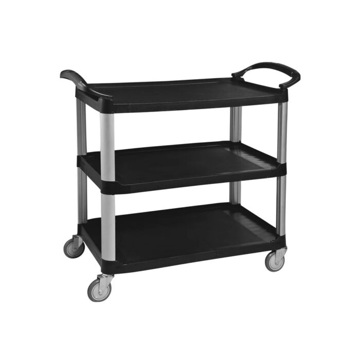 Service Trolley 3 Tier Open Black 980x530x930mm