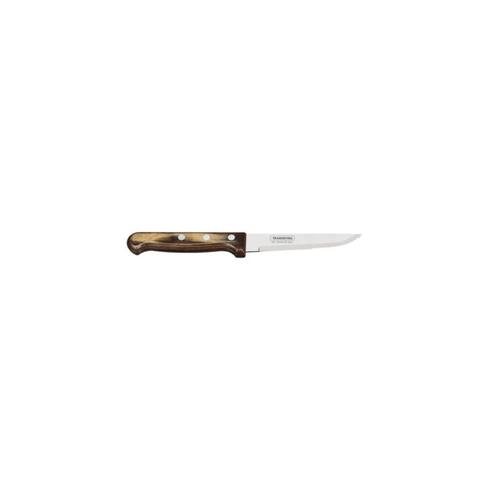 STEAK KNIFE REVERSED GAUCHO SERRATED BROWN TRAMONTINA EACH