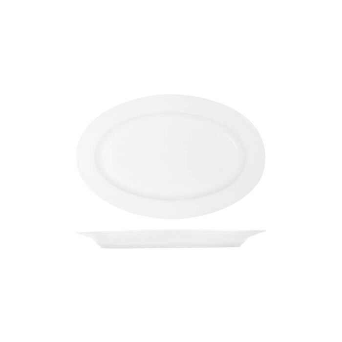 PLATTER - OVAL WIDE RIM CORE WHITE 200x140x20mm | 230x155x23mm | 260x170x24mm | 300x200x28mm | 355x240x30mm