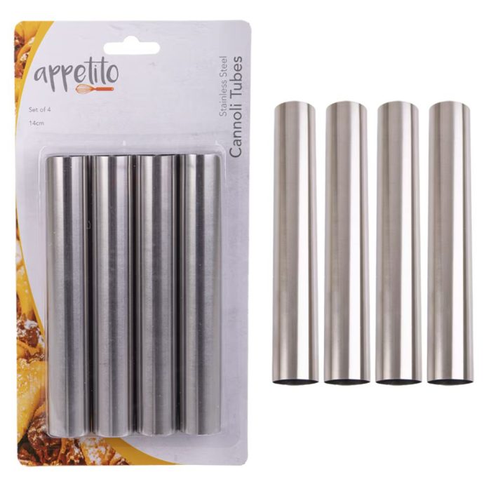 STAINLESS STEEL CANNOLI TUBES SET 4