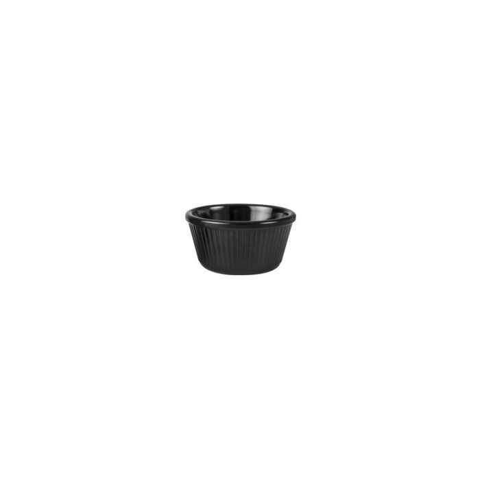 RAMEKIN FLUTED BLACK 63x40mm/45ml MELAMINE RYNER