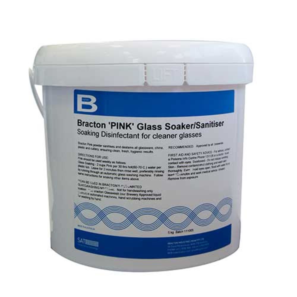 Bracton Pink Glass Soaker / Sanitiser 5kg