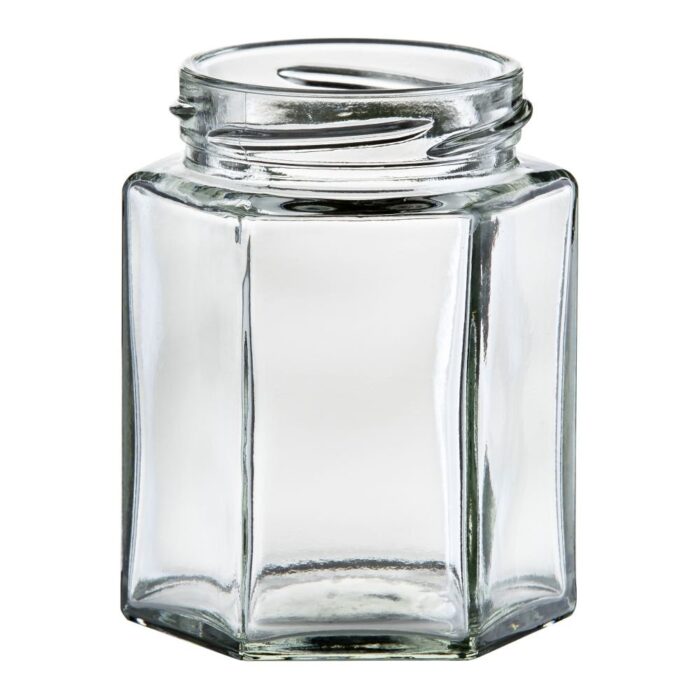 JAR HEXAGONAL 190ML (28) W/5805 LID