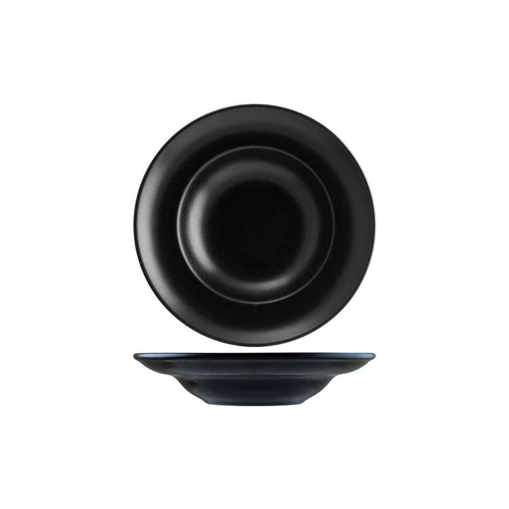 Notte Black Round Deep Plate