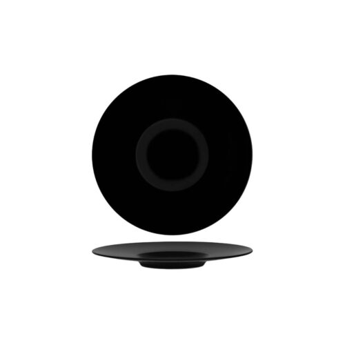 Notte Black Round Plate Wide Rim