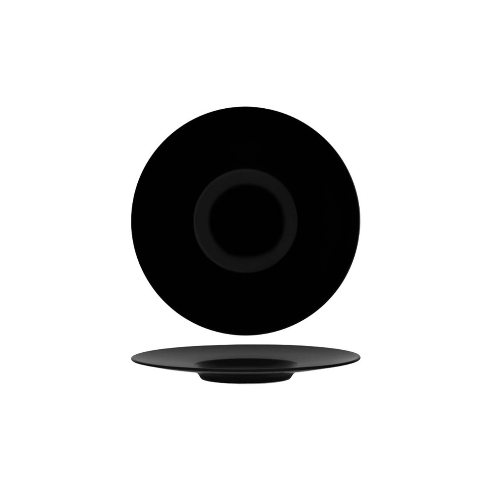 Notte Black Round Plate Wide Rim