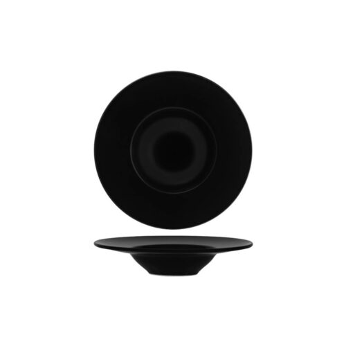 Notte Black Round Pasta Plate