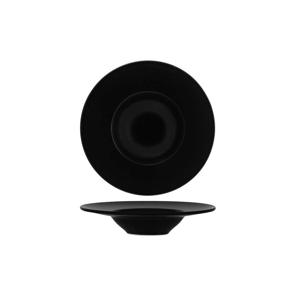 Notte Black Round Pasta Plate