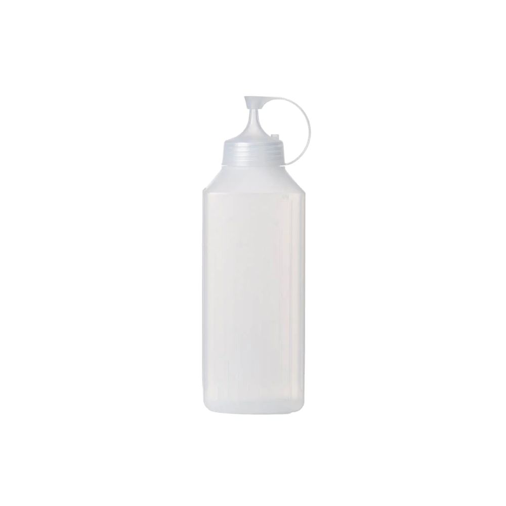 Square Narrow Mouth Squeeze Bottle Graduated 800ml Clear