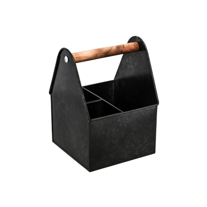 3 COMP CADDY BLACK W/ WOOD HDL CONEY ISLAND